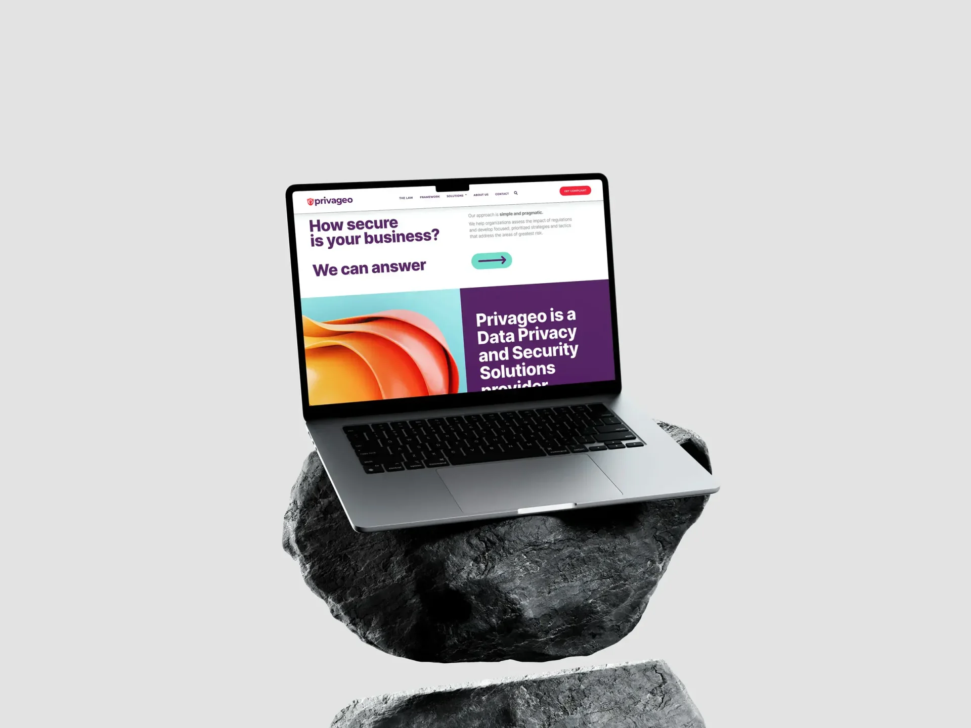 Privageo brand identity and website hero design