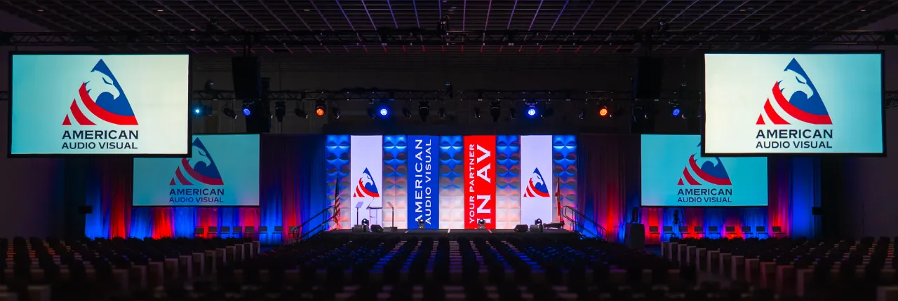 National corporate event production at Rosen Shingle Creek with professional AV staging and lighting