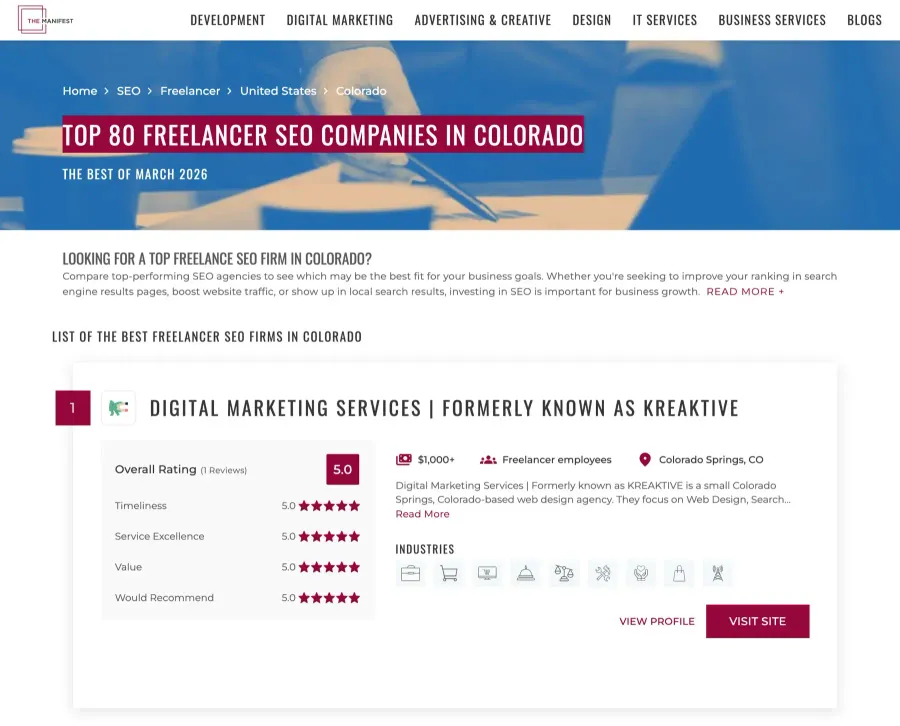 Best Freelance SEO Companies in Colorado: 2026 Clutch Rankings