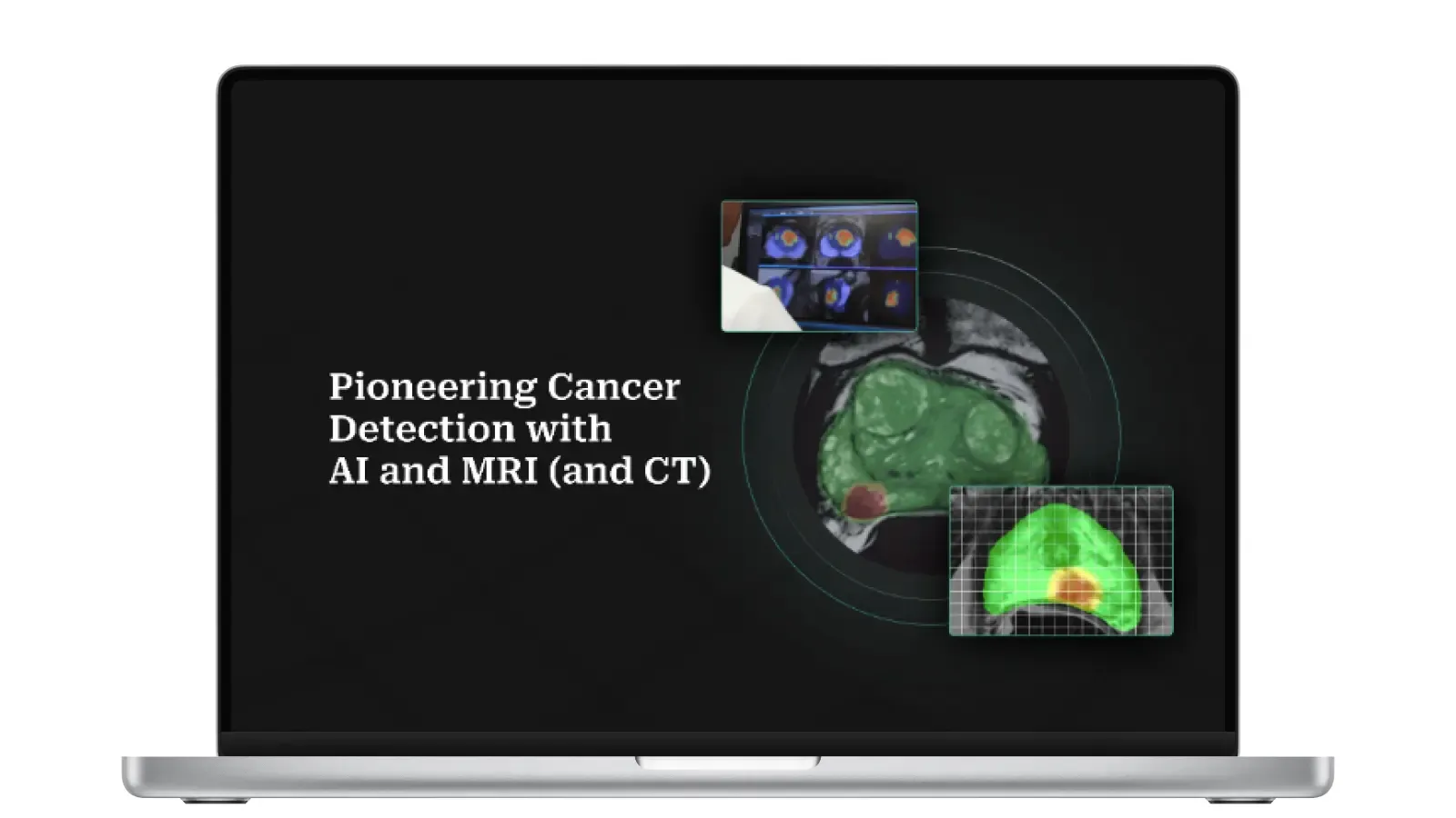 Bot Image AI website homepage showing ProstatID hero section with clinical imaging carousel and blue medical aesthetic
