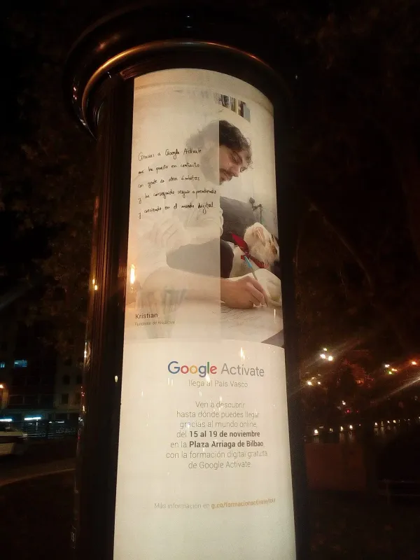 Kristian featured on Google Activate billboard in Bilbao