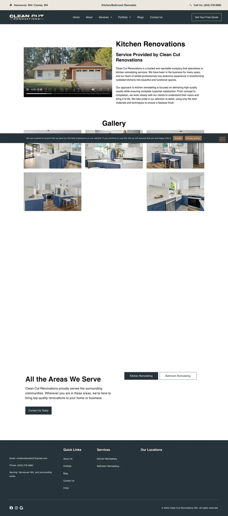 Project detail page showcasing completed renovation work